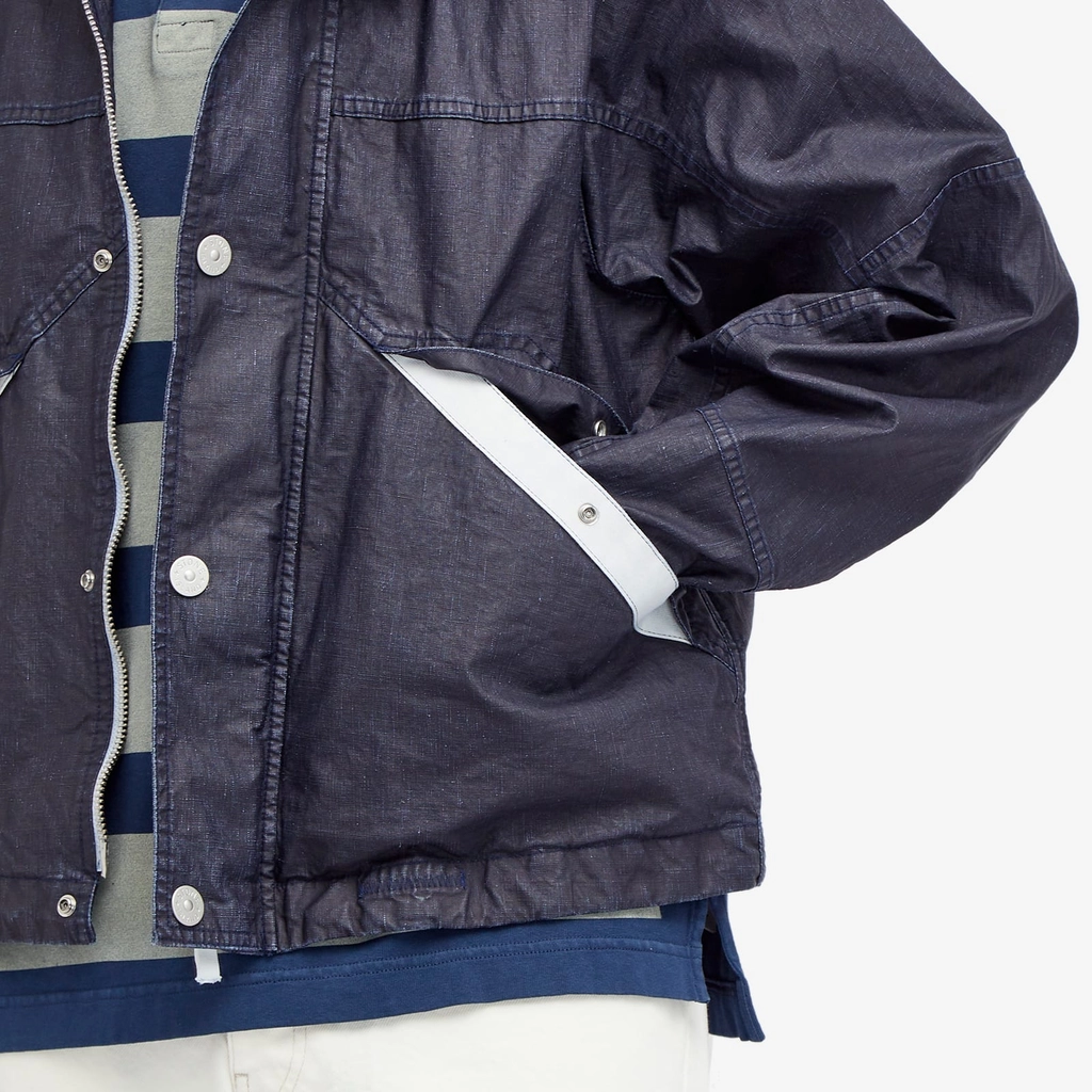 Stone Island Men's Marina Raw Linen Jacket Royal Blue